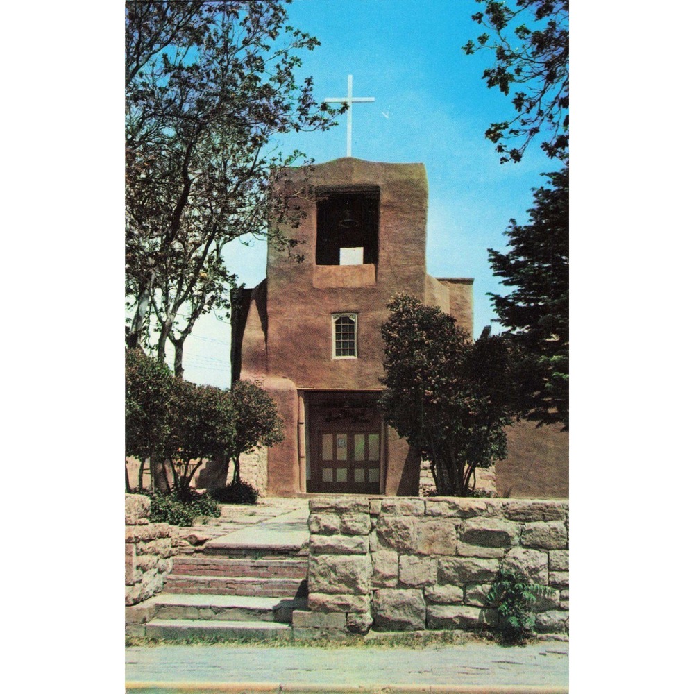 Vintage San Miguel Mission Postcard Santa Fe New Mexico Petley Studios 28463
